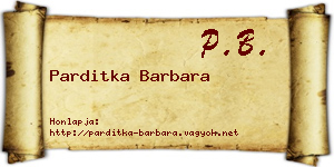 Parditka Barbara névjegykártya