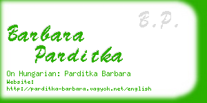 barbara parditka business card